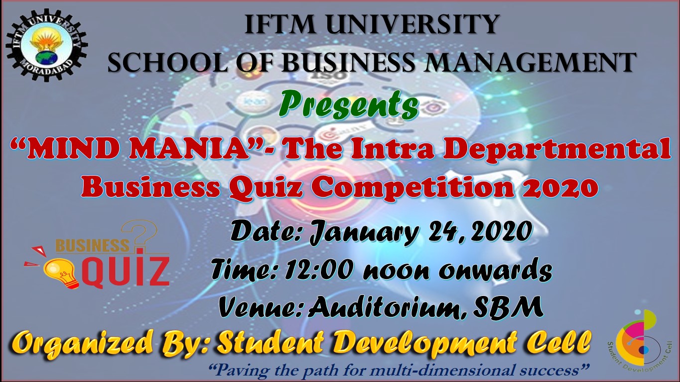 “MIND MANIA” – The Intra Departmental Business Quiz Competition 2020 