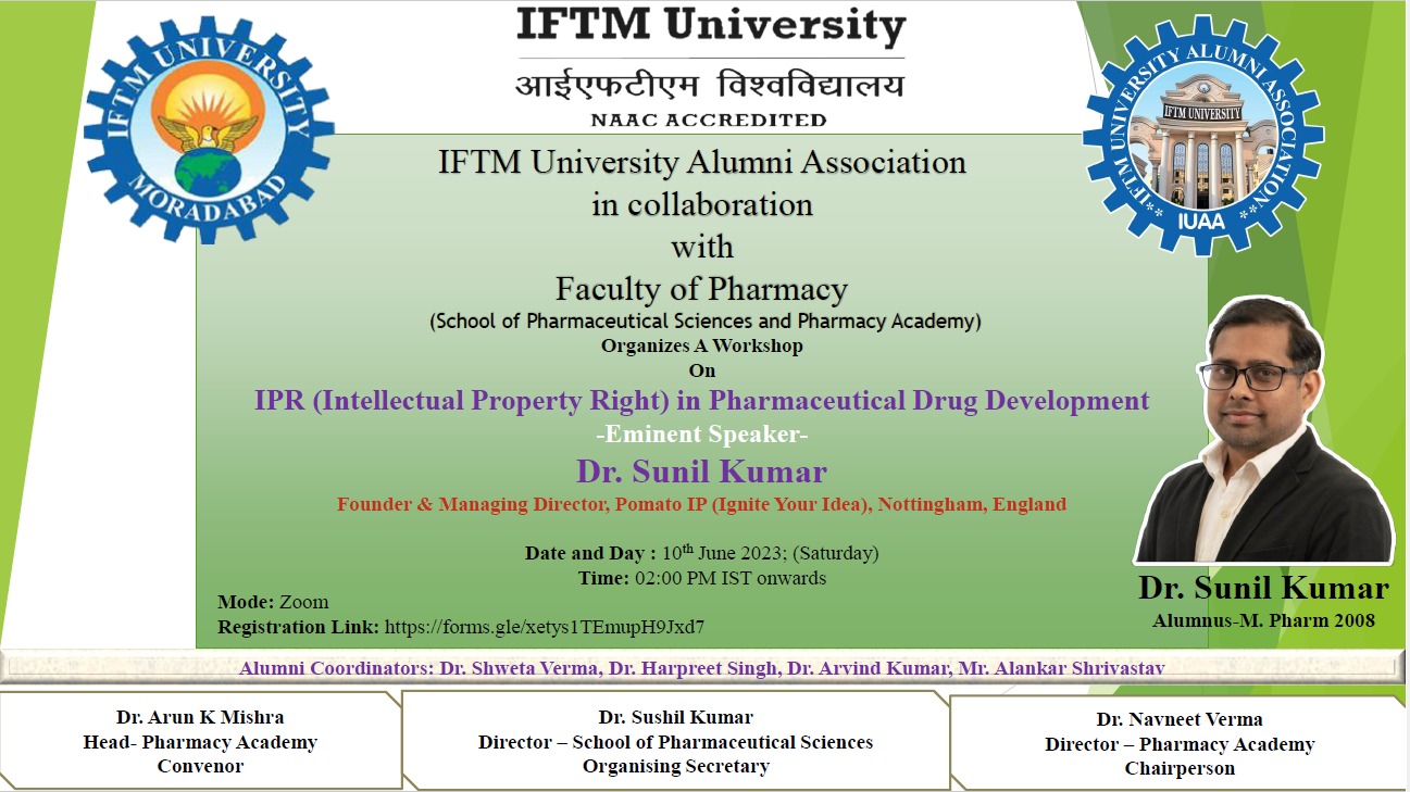 Workshop on IPR in Pharmaceutical Drug Development
