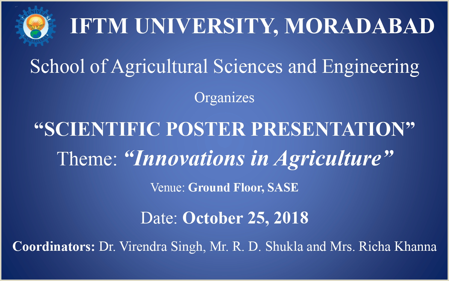 Scientific Poster presentation on Theme- “Innovations in agriculture”