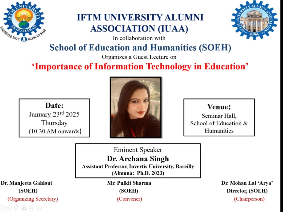 Guest Lecture on Importance of Information Technology in Education