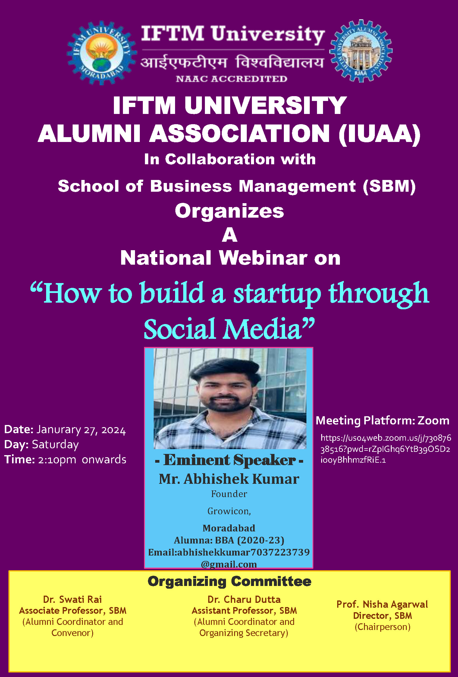 National Webinar on How to Build startup through Social Media