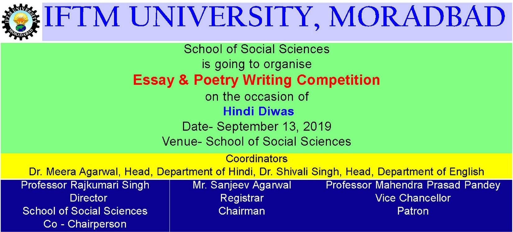 Essay and Poem Writing Competition on Importance of Hindi