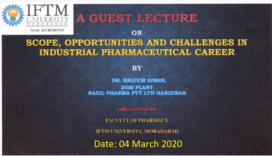 Scope, Opportunities and Challenges in Industrial Pharmaceutical Career